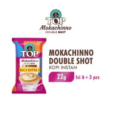 

Top Coffee Kopi Mokachinno Double Shot Instan Pack 22 gr Isi 6 + 3 Pcs