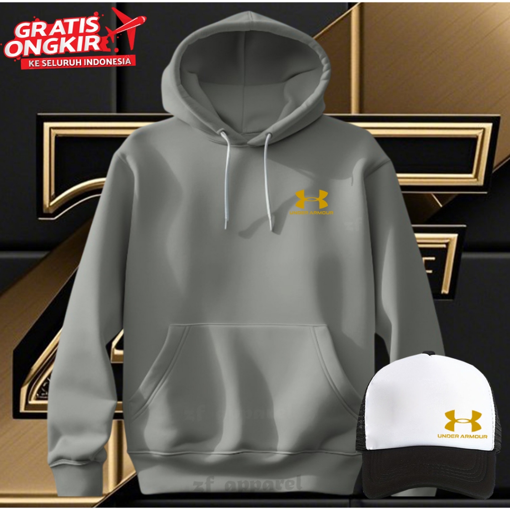 Bonus topi Hoodie Distro Logo Chanel Gold 100% Cattun Fleece Tampil Modis simpel Dan Elegan Lembut  