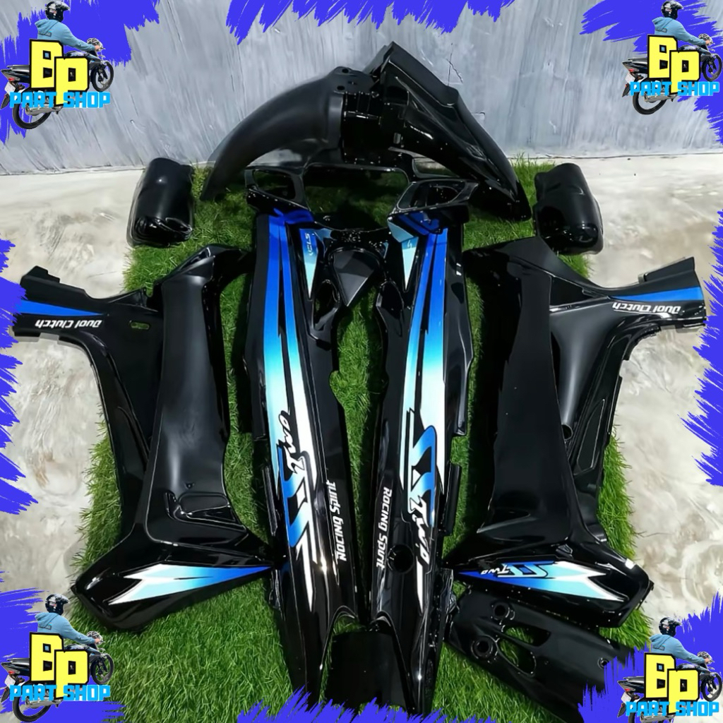 Cover Body Yamaha Fiz R model SS TWO set stiker custom ss two sudah timpa clear