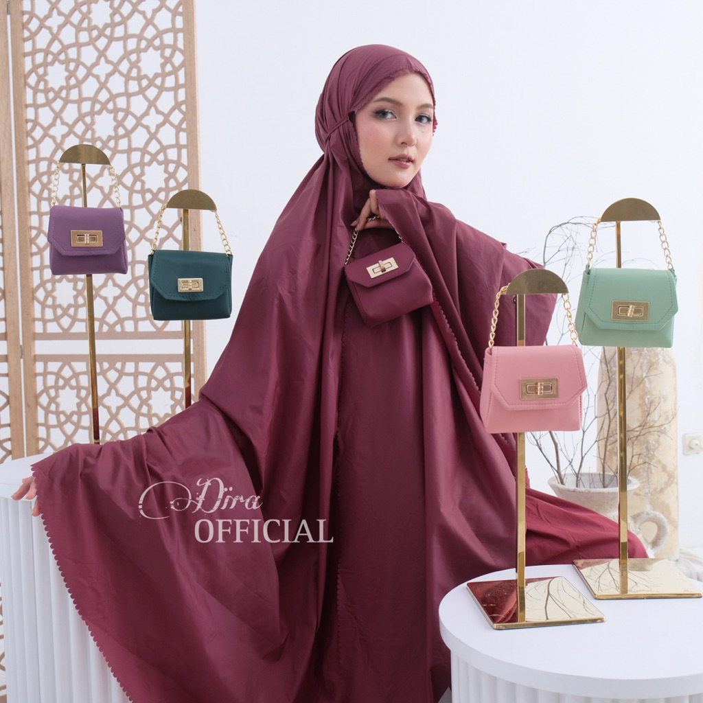 MUKENA DEWASA JUMBO PARASUT TRAVELING 2in1 MINI POUCH TERKECIL SET SAJADAH