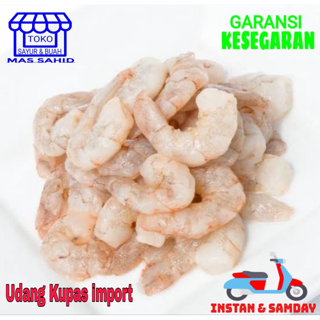 

Udang Kupas import ukuran sedang udang kupas bersih Frozen khusus kurir instan dan sameday