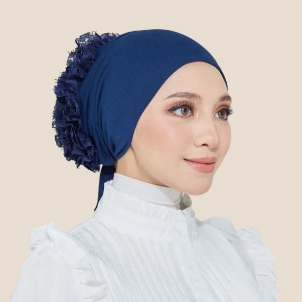 KODE H89C CIPUT TURKI INNER JILBAB Bahan RAYON PREMIUM TALI BELAKANG  BRUKAT JUMBO
