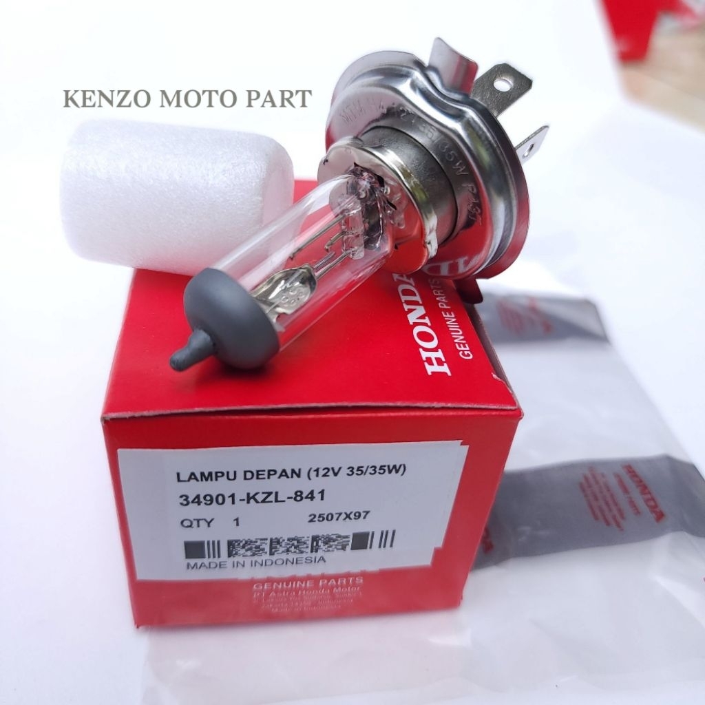 Lampu Bohlam Depan H4 Honda KZL Original 1Pcs 12V 35W/35W TERANG/ Bohlam Halogen/ Lampu Motor/  Lamp