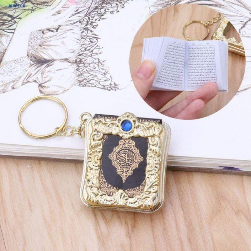 Gantungan Kunci Alquran mini al Quran keychain travel souvenir saku kecil unik miniatur gold silver 