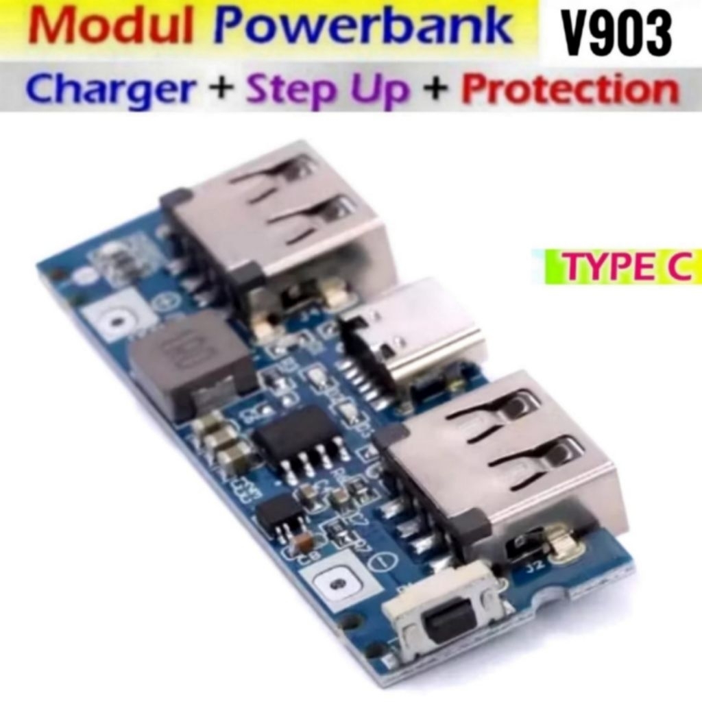 PowerBank Dual USB 5V 2.4A Input Type C and Micro usb Lithium Battery 18650 Charger Module