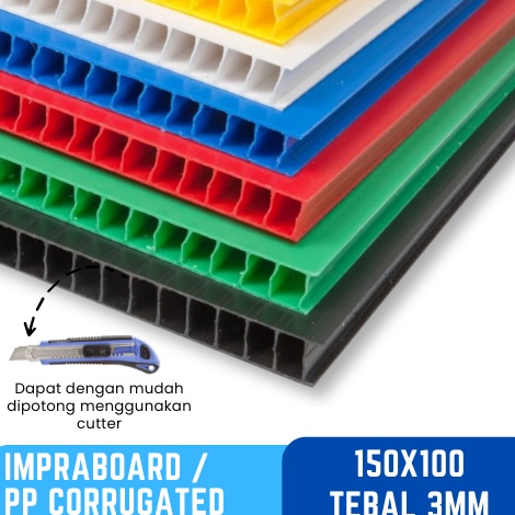 

KODE F94T Kilat Impraboard PP Corrugated Infraboard Tebal 3mm Ukuran 15x1cm