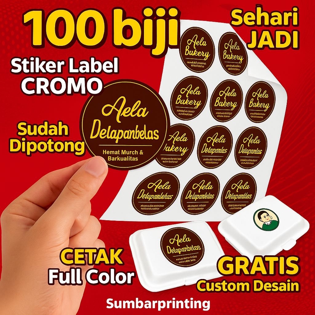 

Stiker Label Makanan Produk Tahan Air