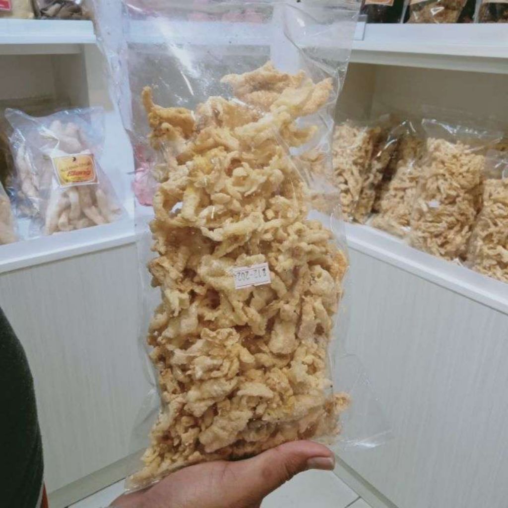 

kripik atau rambak ceker tanpa tulang 100gram