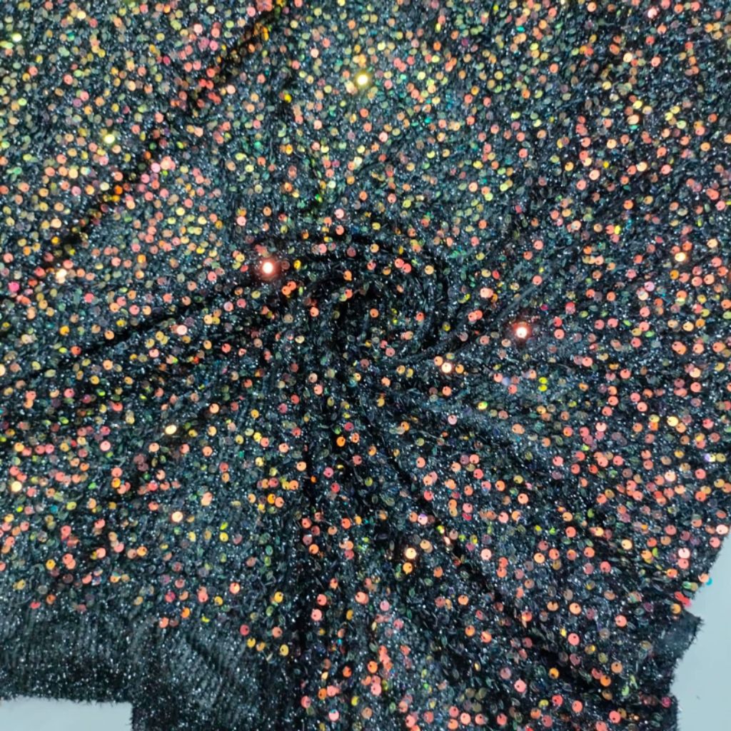 BAHAN/KAIN JERSEY SEQUIN PELANGI|KAIN SEQUIN GRADASI WARNA