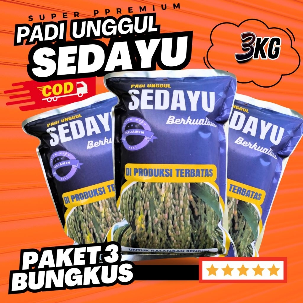 benih padi berkualitas unggul sedayu benih padi sedayu isi 3 bungkus