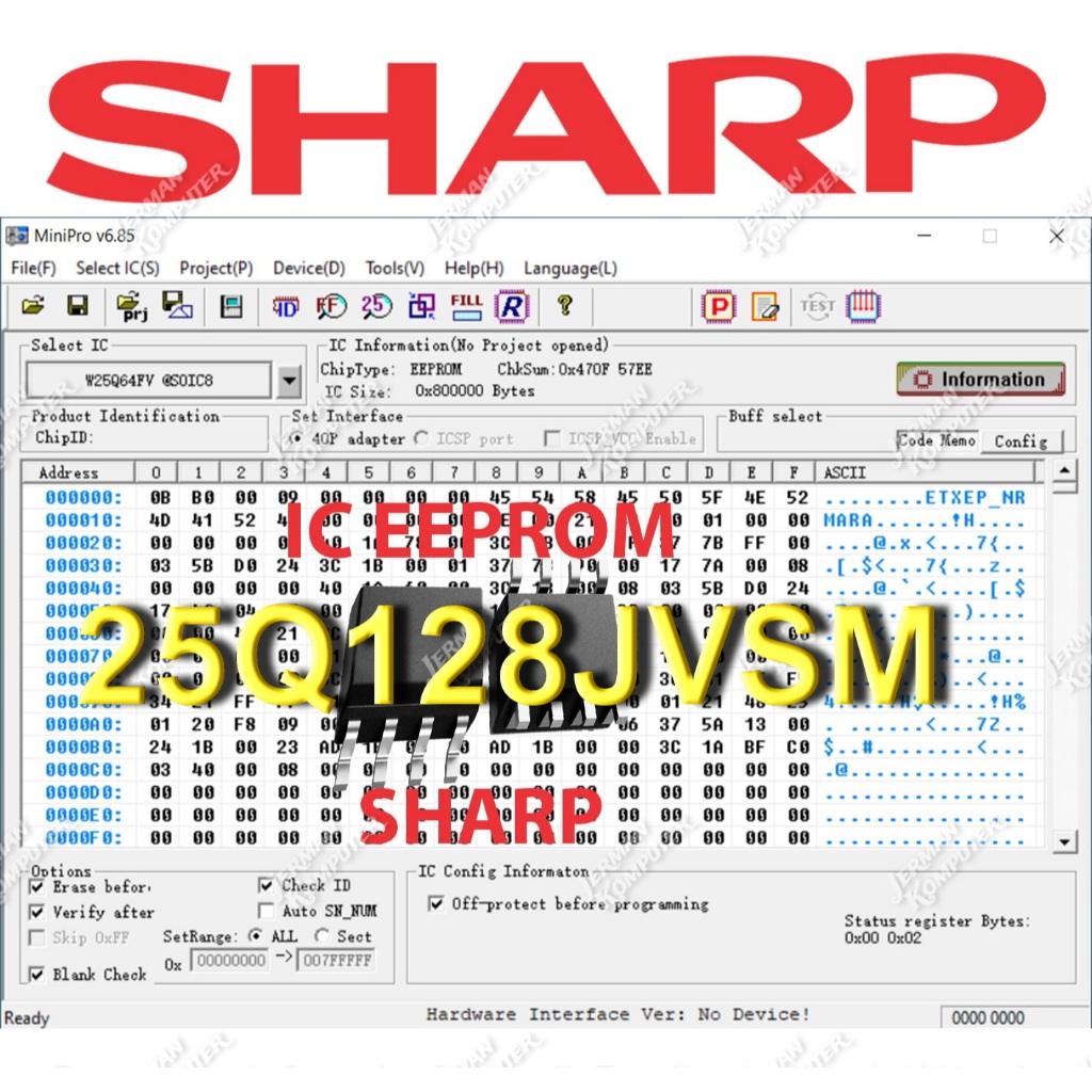 IC Firmware SHARP IC Winbond 25Q128JVSM