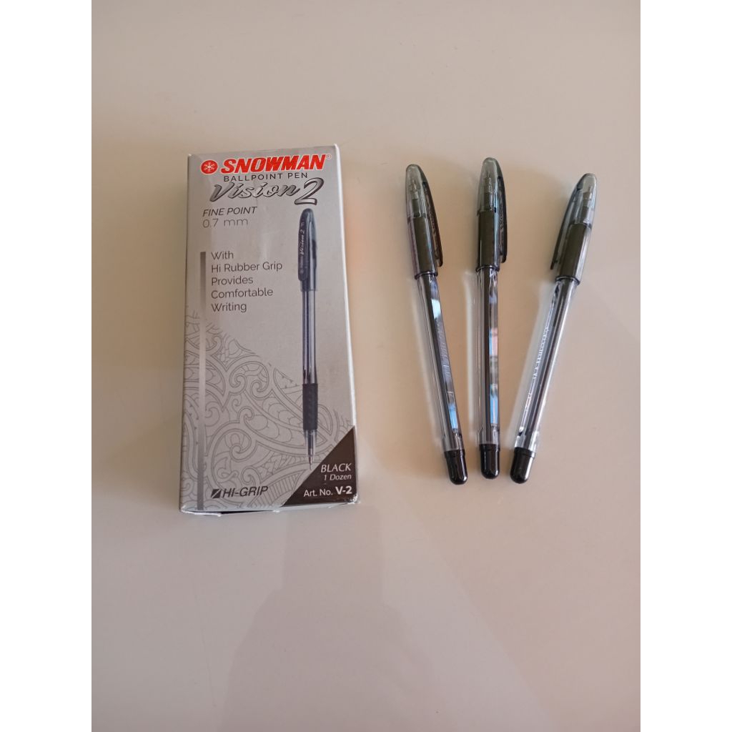 

Snowman Ballpoint Pen Vision 2 Fine Point 0,7mm, Tinta Hitam (3 pcs)