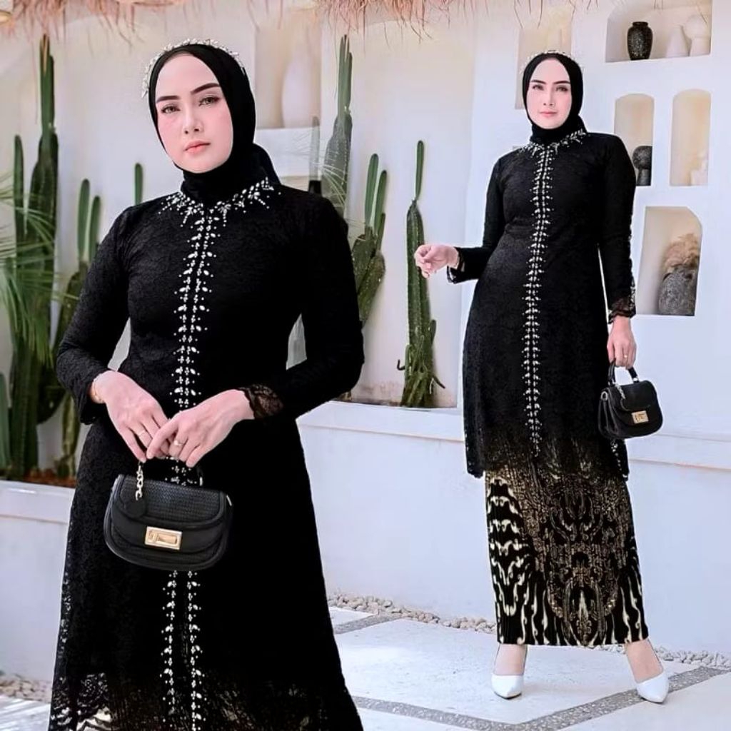 Kebaya Brokat Payet Busui / Setelan Kebaya Tunik Brokat / Kebaya Pesta Terbaru / Kebaya Wisuda