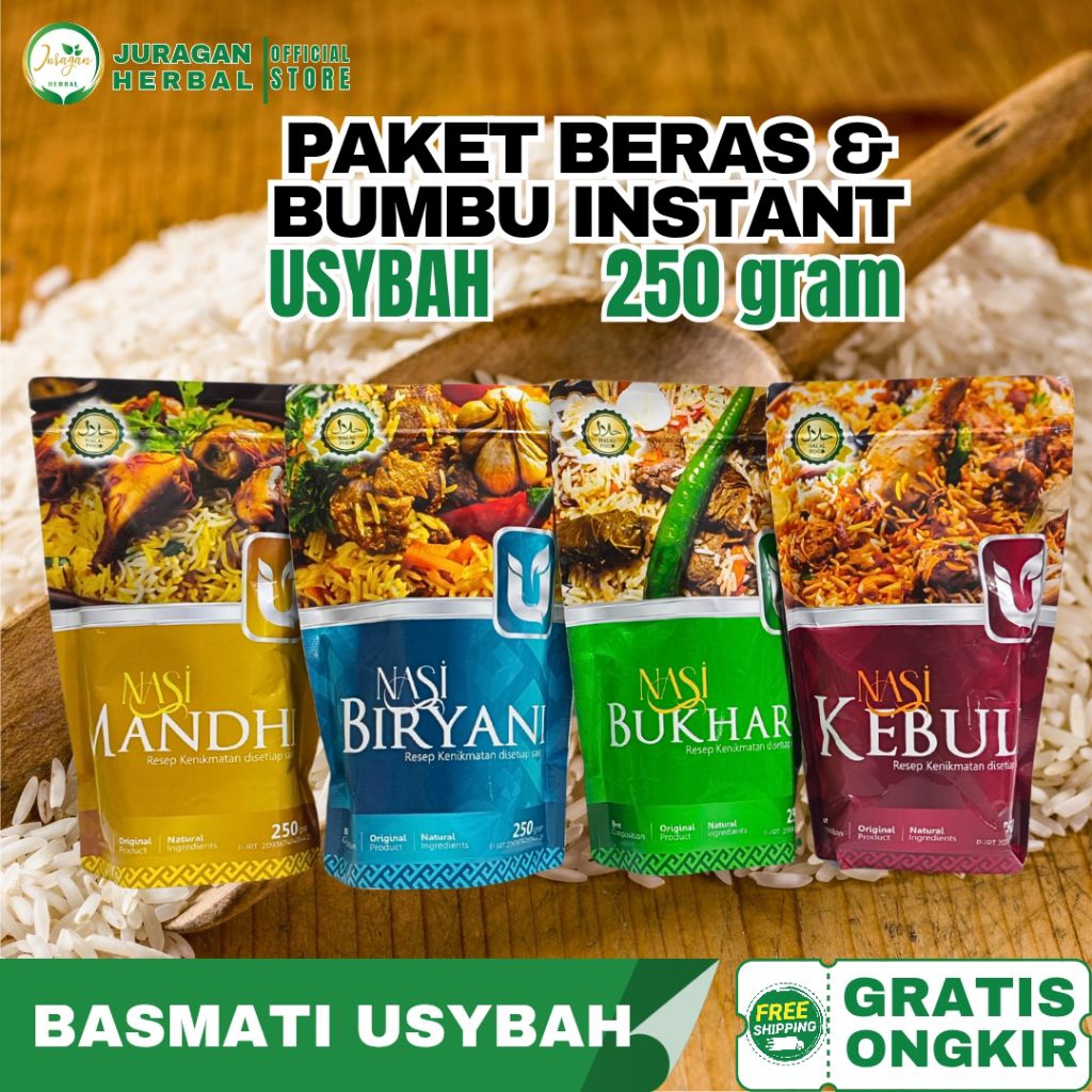 

PAKET BERAS BASMATI PLUS BUMBU ARAB INSTANT | Usybah | kebuli, Biryani, Mandhi, Kabsah | Juraganherbal5