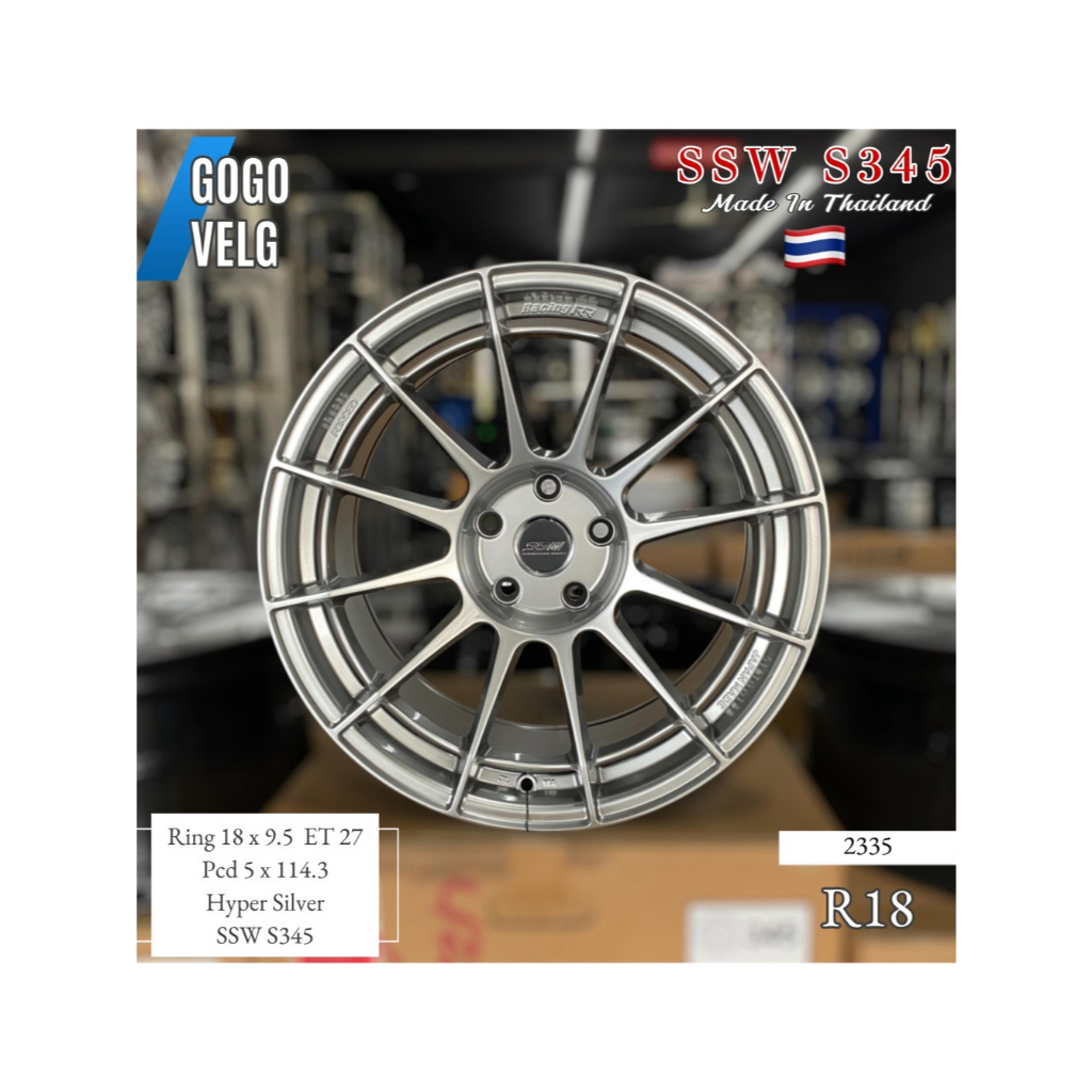 Velg Mobil R18 ORI SSW PCD 5X114,3 ET 27 Hyper Silver Innova S345 THAILAND Ring 18 Enkei Spider