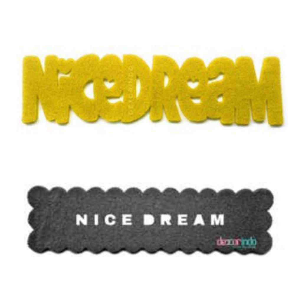 Keset Karakter Tulisan NICE DREAM - Keset Kaki Lucu - Keset Dekorasi Kamar Tidur