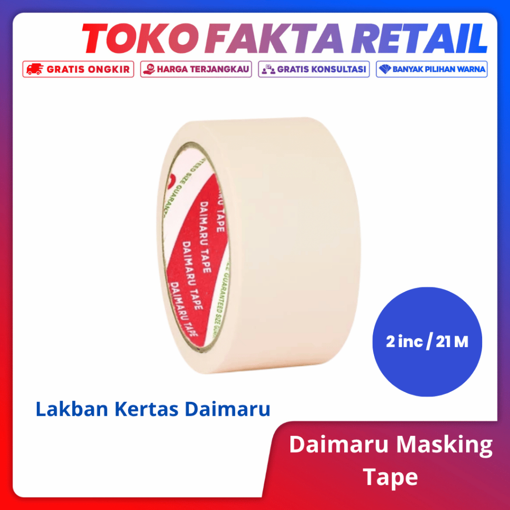

Daimaru Masking Tape Lakban Kertas Isolasi Kertas warna Cream 2 inc / 48 mm