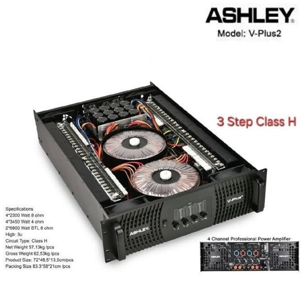 Power Amplifier Ashley V-Plus 2 / V plus 2 / VPlus2 / vplus Power Amplifier Ashley Original