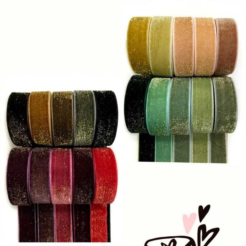 

10YARD - 1.9 CM PITA BLUDRU GLITER GOLD HALUS / VELVET GLITER (6/8")
