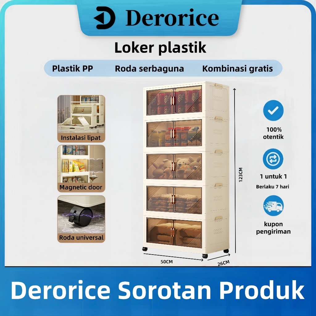 {PENGIRIMAN 24 JAM} Dororice Lemari Plastik Susun Besar - Lemari Pakaian Anak & Bayi, Rak Baju