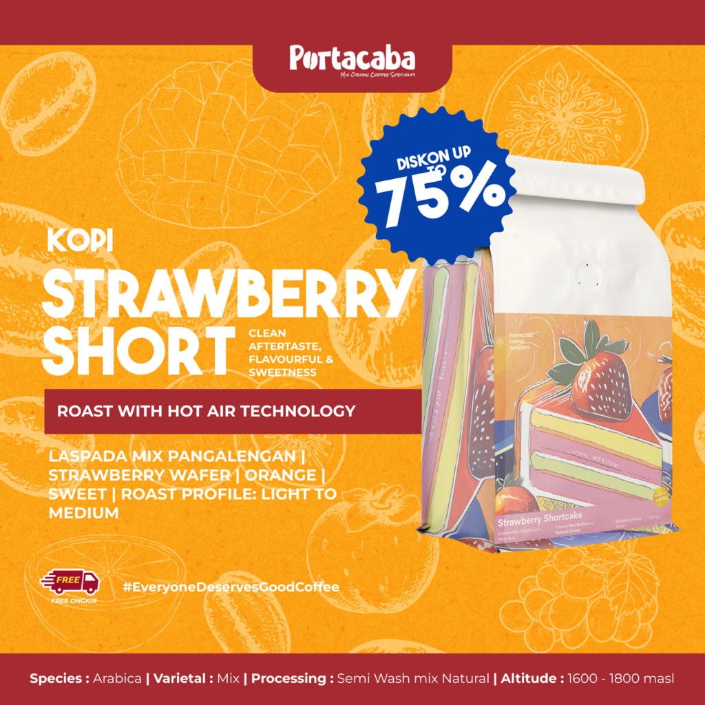 

Kopi Aceh Arabika Strawberry Short Cake Mix Pangalengan Portacaba 200gr
