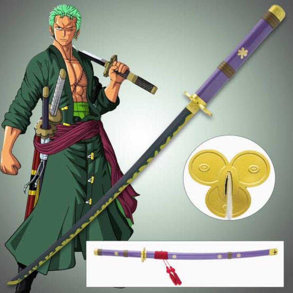 mainan Pedang kayu ENMA karakter roronoa zoro anime Onepiece