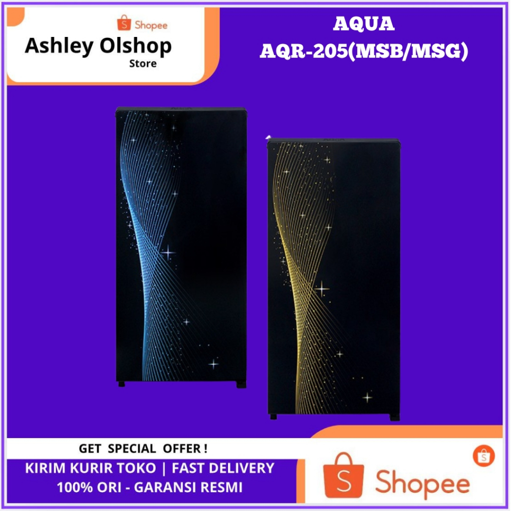 Kulkas 1 Pintu Aqua AQR-D205MSB/MSG Aqua AQRD205MSB Aqua Kulkas AQR-D205MSG Kulkas Aqua AQRD205