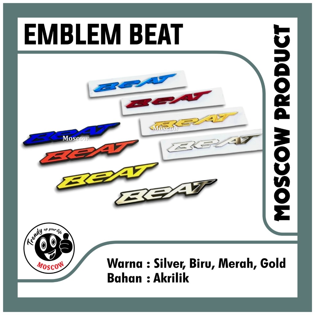EMBLEM BEAT 3D TIMBUL STICKER EMBLEM MOTOR ISI 2 PCS SET KANAN KIRI  EMBLEM BADGE LOGO BEAT STIKER E