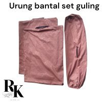 (Satu Set) Urung Bantal Resleting Dan Urung Guling Motif Embos