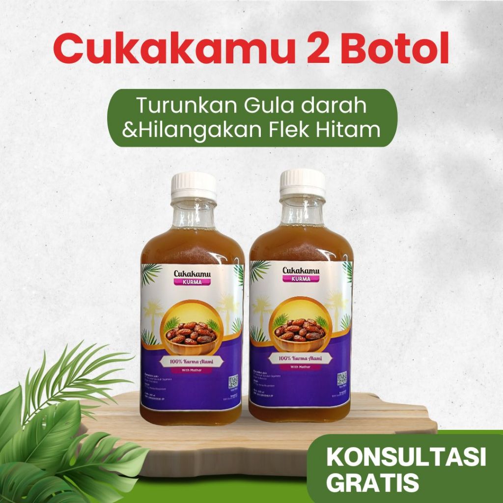

CUKAKAMU Cuka Kurma Mencerahkan Wajah Flek Hitam & Turunkan Gula Darah Diabetes - 2 Botol