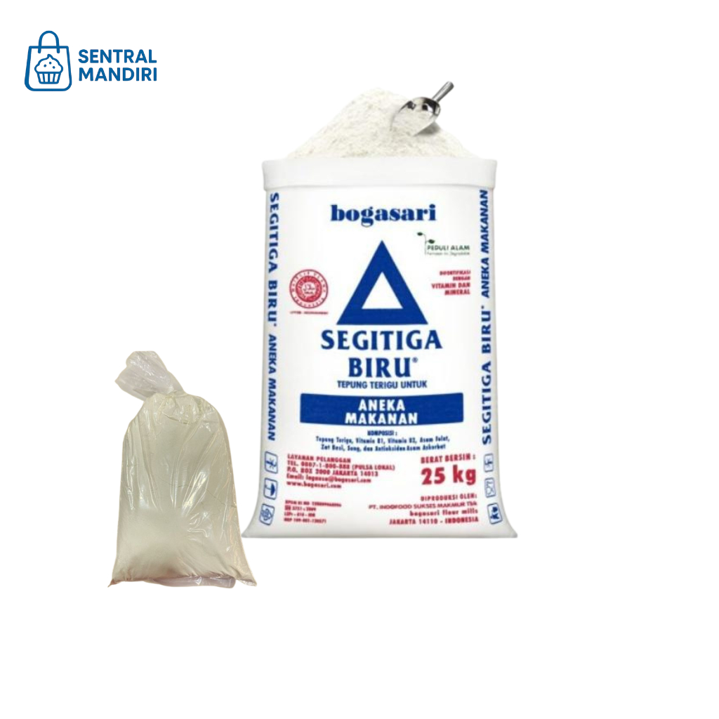 

Tepung Terigu Segitiga Biru Bogasari 1Kg Repack