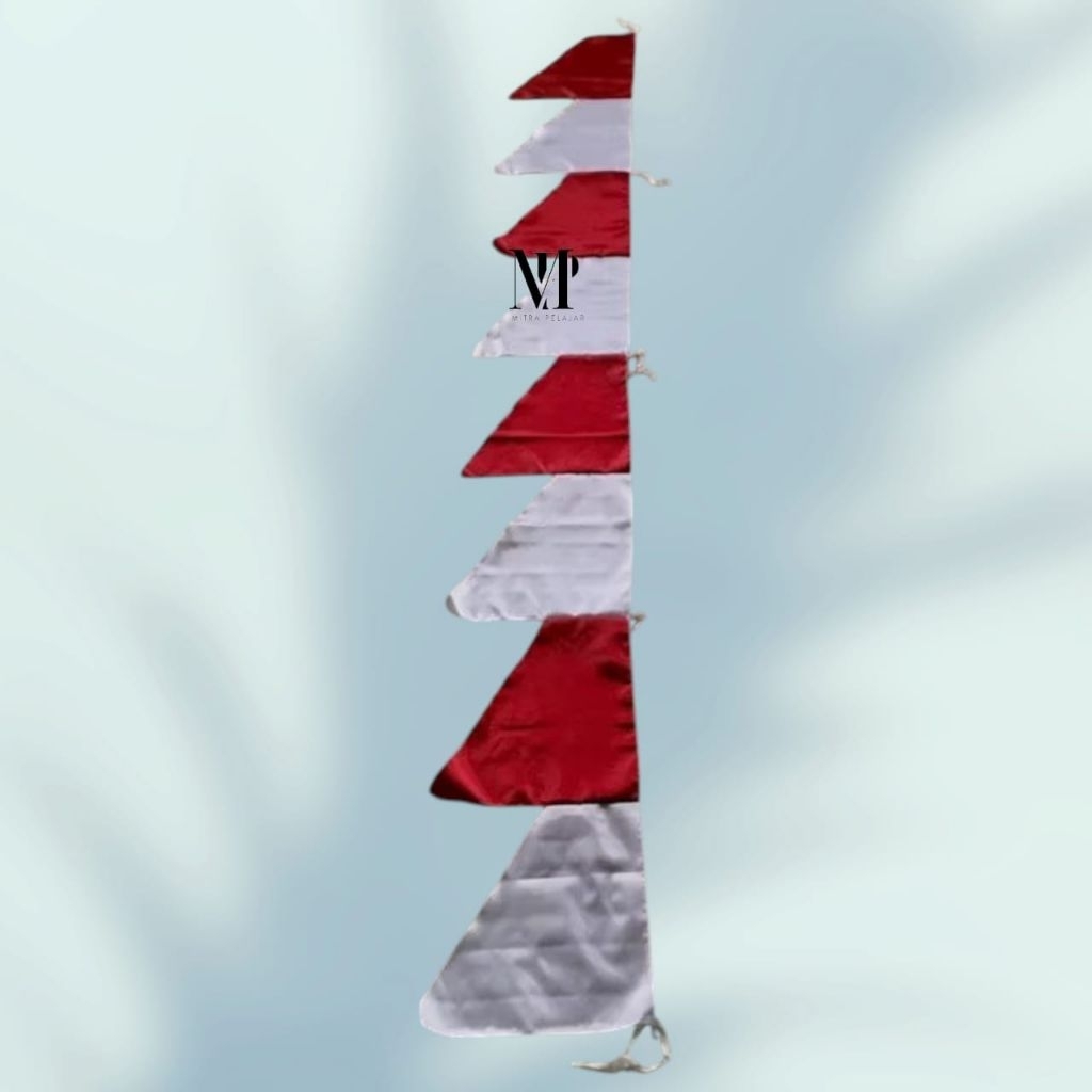 Umbul Umbul Zigzag 8 mata merah putih warna/ umbul umbul sablon garuda