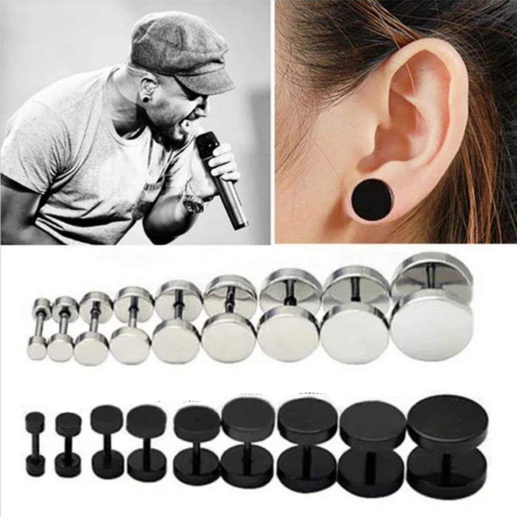 TINDIK TELINGA BARBEL RODA HITAM TITANIUM / ANTING TELINGA / TINDIK TELINGA / PIERCING TELINGA / ANT
