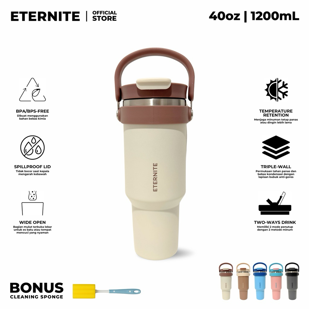 SR25 - ETERNITE Submar 40oz 30hours Cold Insulated Water tle with Stainless Steel 304 - 1200mL