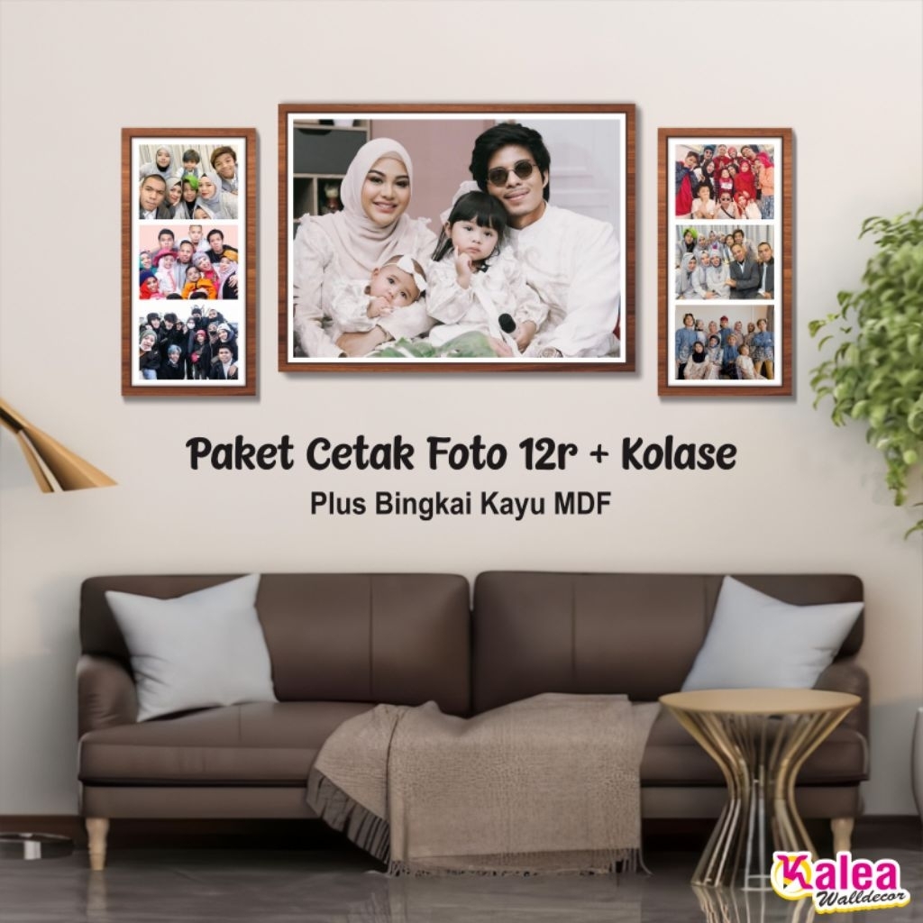 1 Set Cetak Foto 12 R + Cetak Foto Kolase Plus Bingkai Mdf