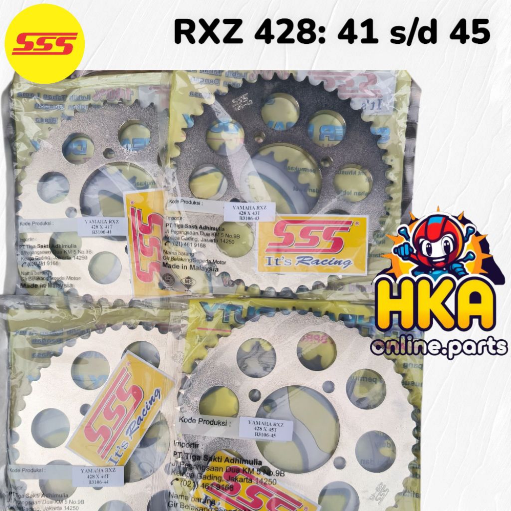 SSS Gear Ger Belakang 428 RXZ 41 42 43 44 45 Jupiter Vega RX King RXKing RXZ Jupiter MX Old New FIZR