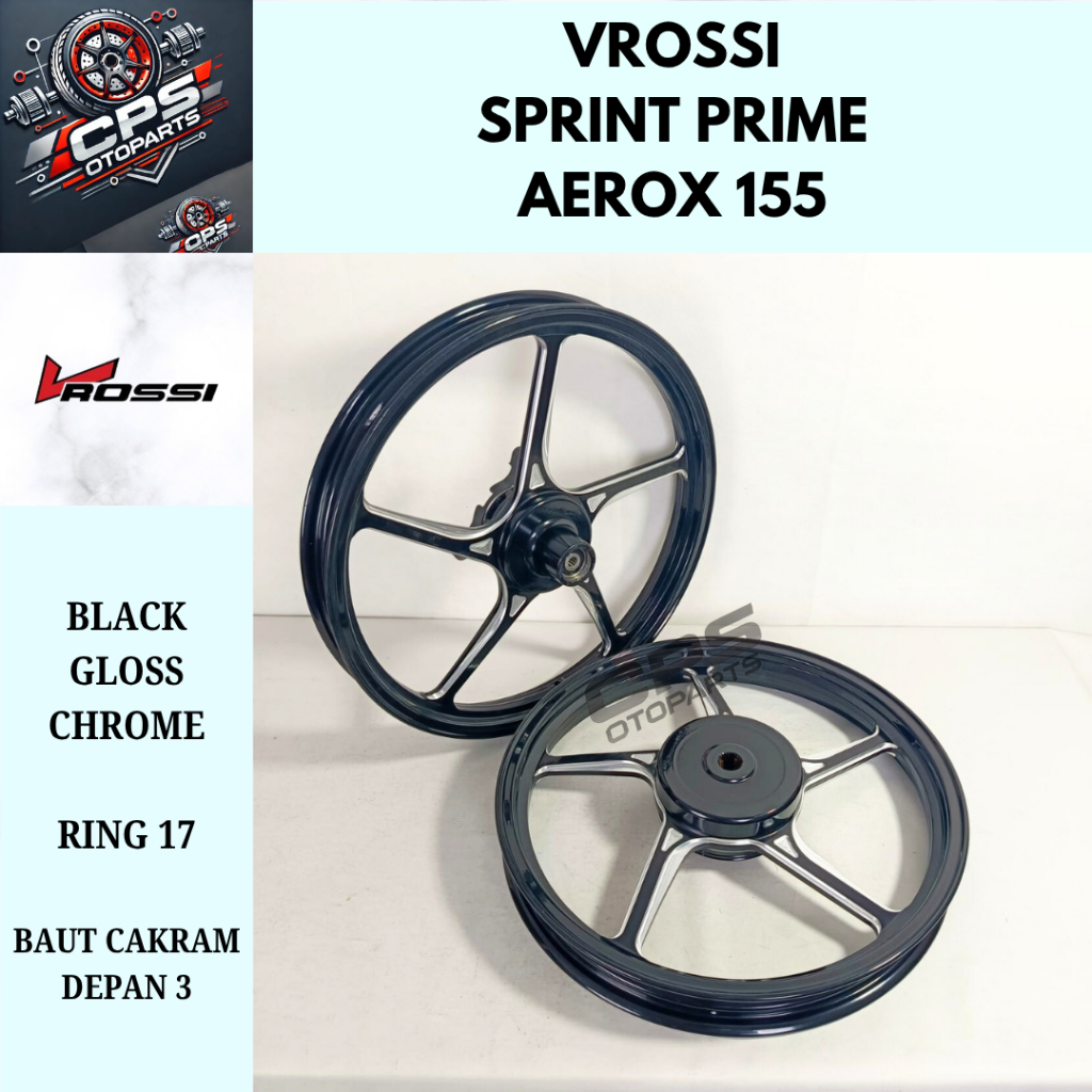 Velg Vrossi Sprint Prime Aerox 155 Palang 5 Ukuran 160/185 Ring 17