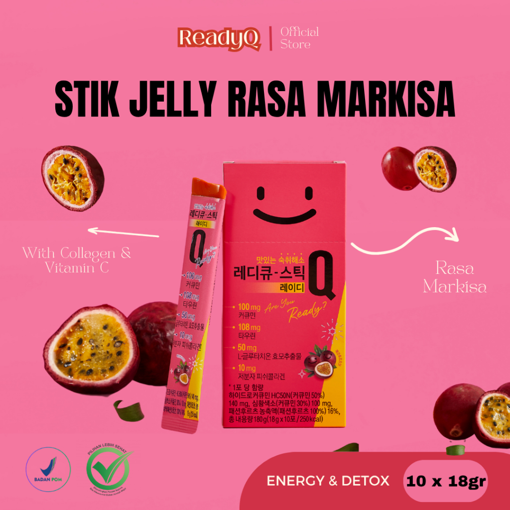 

[READY] ReadyQ Stick Jelly Lady/Anti Hangover/ Anti Mabuk / Anti mual/Markisa/Stik Jelly/Jelly Rasa Markisa/18g/10EA