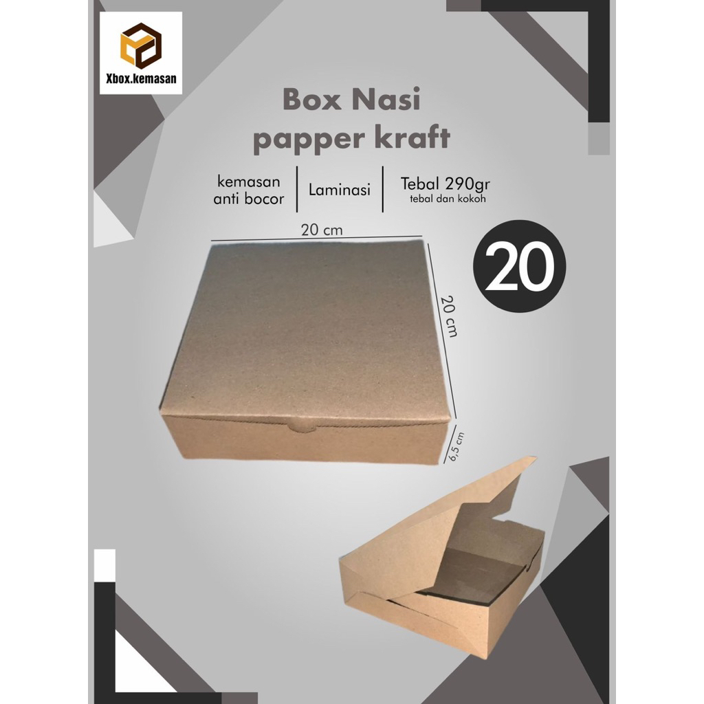 

box nasi 20x20 dan 18x18 | sudah laminasi | xbox_bdg