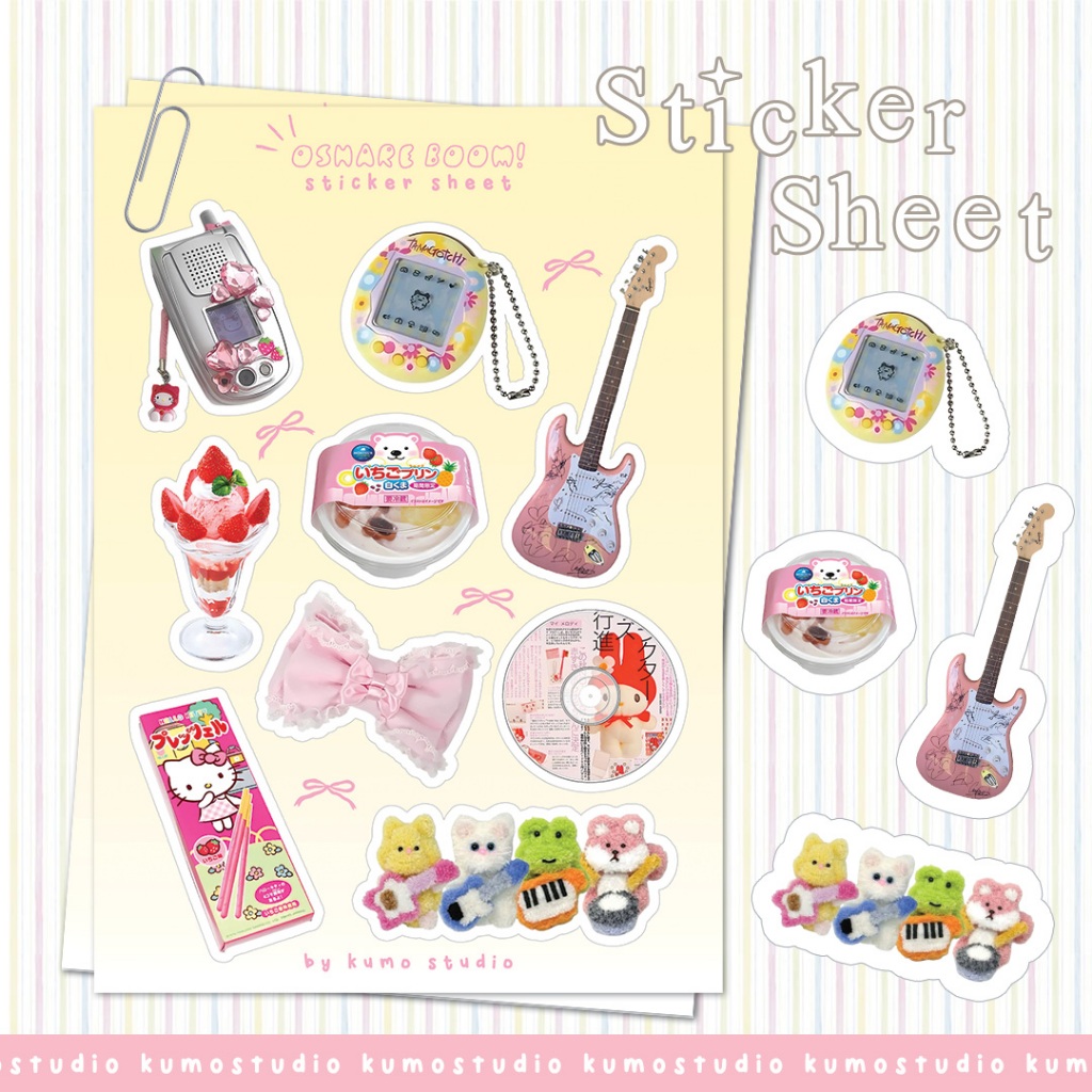 

Sticker Sheet Kawaii Japanese Core | Aesthetic Deco Sticker | Stiker Laptop , Scrapbook , Dekorasi
