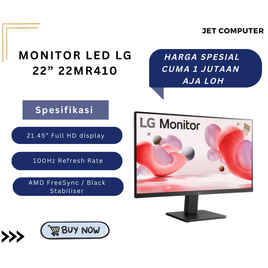 MONITOR LED LG 22” 22MR410 / 22MR410-B FHD VA 100hz AMD FreeSync