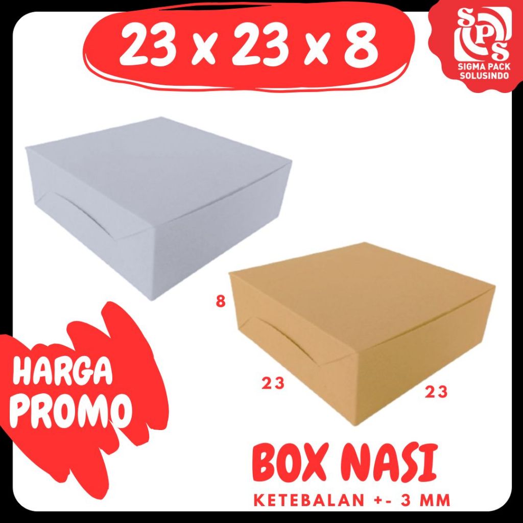 

Dus Nasi 23x23x8 Kardus Packing Kotak Kemasan Box Ayam Goreng Lunch Box Hajatan Fix