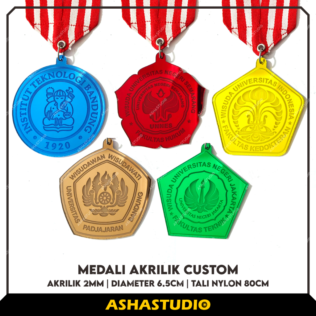 Medali Wisuda Lomba Kompetisi Grafir Akrilik Custom | Asha Studio