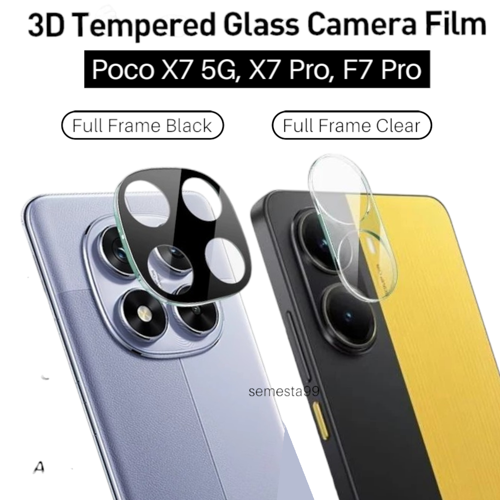 Full Frame Kamera Clear / Black POCO X7 5G, X7 Pro, F7 Pro, M7 Pro, M7 Pro, C75, F6 F6Pro, X6 X6Pro,