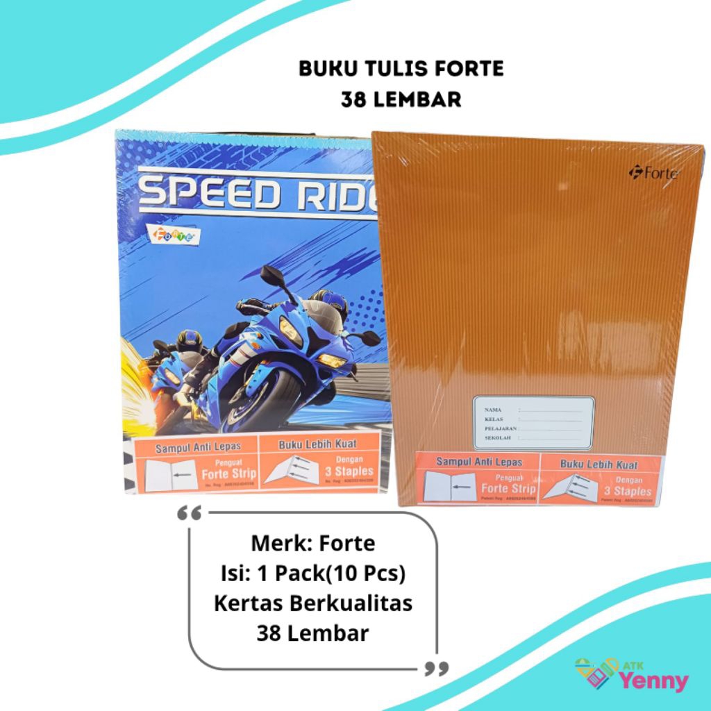 

Buku Tulis Forte 38 Lembar Motiv Karakter / Motiv Kraft Sampul - 1 Pack(10 Buku)