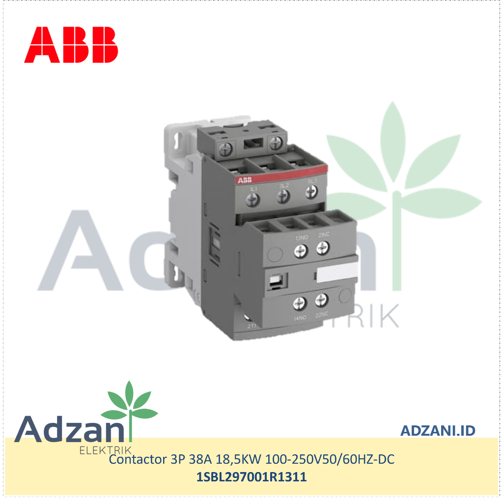 [ABB] Contactor 18.5kW AF38-30-11 100-250VAC/VDC Kontaktor 1SBL297001R1311