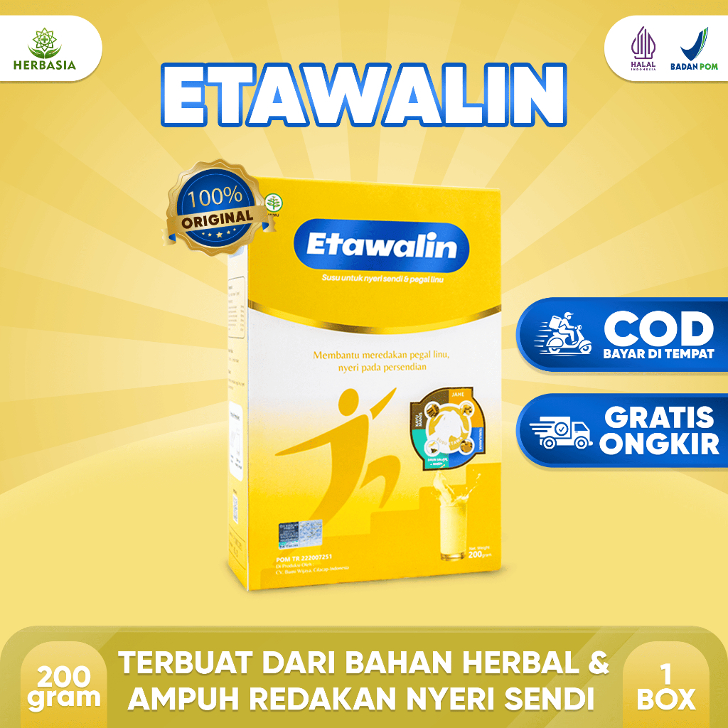 

Etawalin 1 Box - Susu Kambing Anti Tulang Keropos & Atasi Sakit Sendi Asam Urat Rematik Original