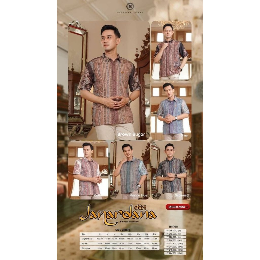 KEMEJA PRIA - JANARDANA SHIRT By Nadheera Luxury/ New/Hits/Kemeja Pria/Branded ORI