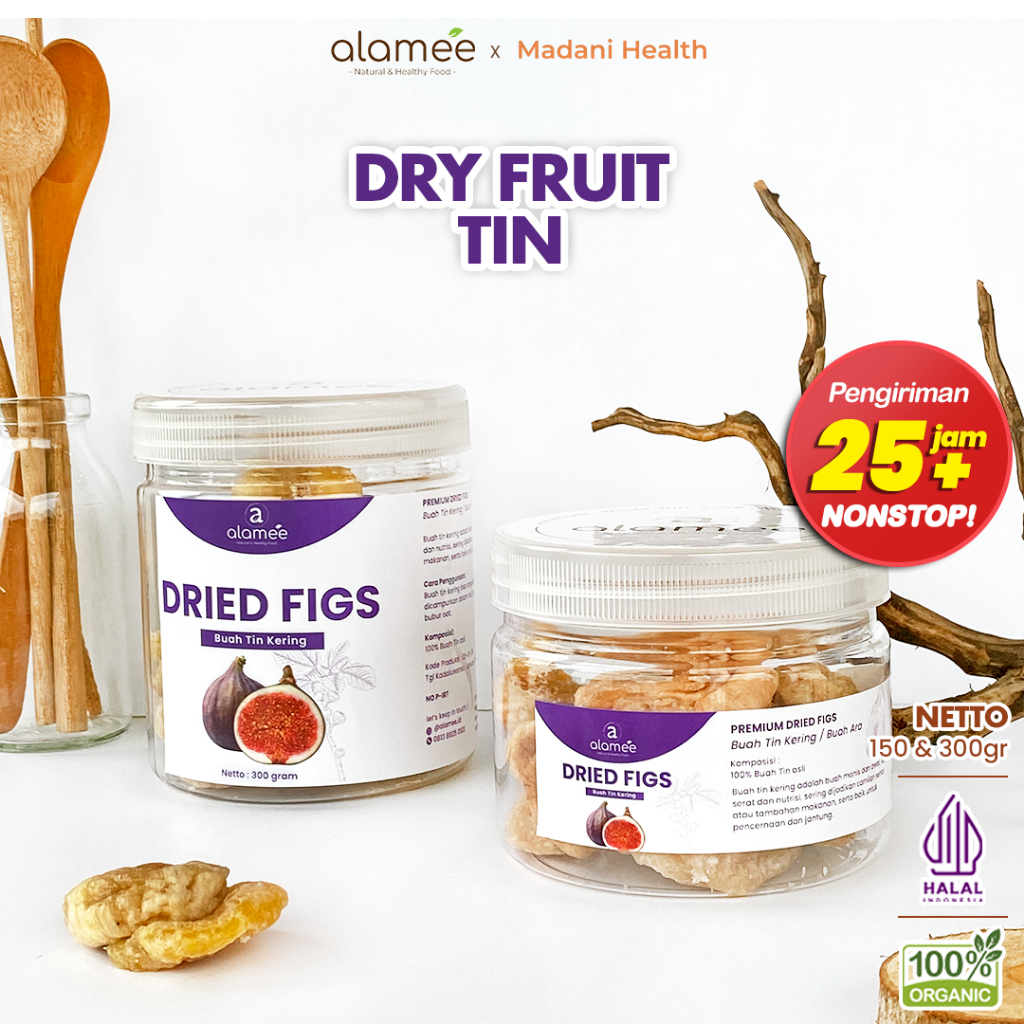 

ALAMEE Buah Tin Kering Cemilan Buah Sehat Dried Figs Buah Ara Kering Rendah Kalori