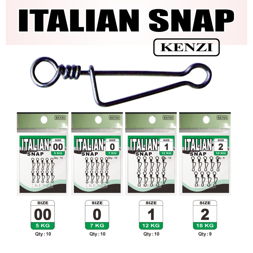 Kail Snap Pancing Italian Snap Kenzi - Kuat & Tahan Karat Berbagai Ukuran